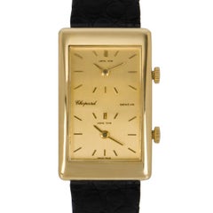Chopard Gold Champagne Dial Dual Time Zone Kutchinsky Gents Manual Wind Watch