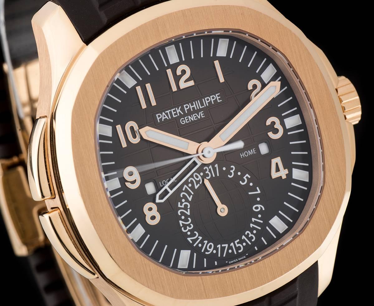 patek aquanaut travel time rose gold