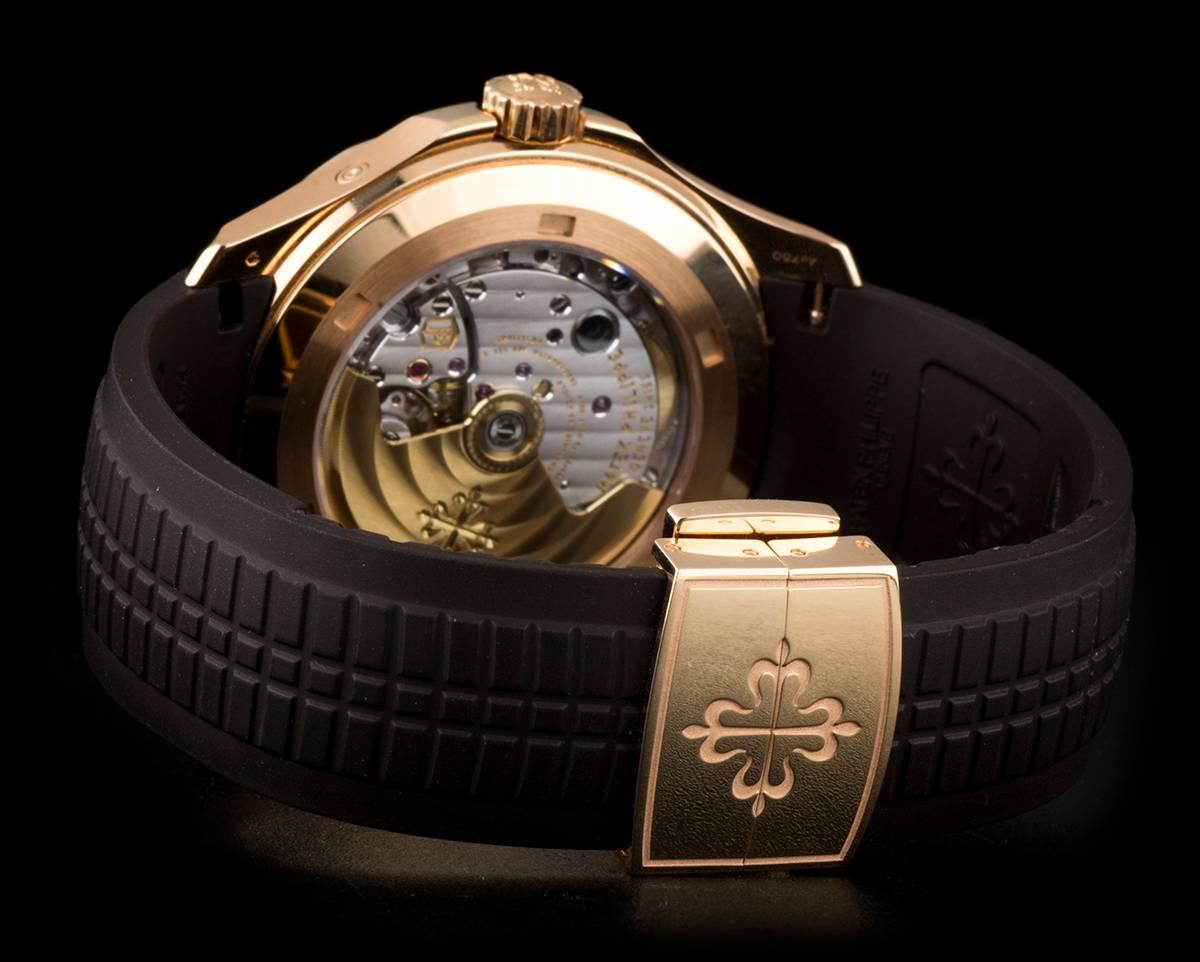 Men's Patek Philippe Rose Gold Aquanaut Travel Time Automatic Wristwatch Ref  5164R-00