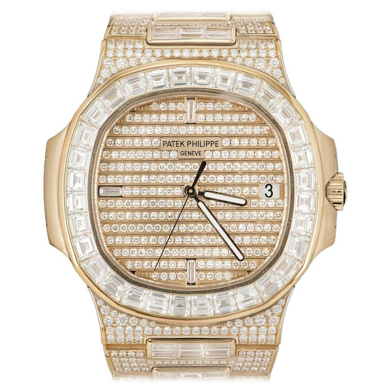 Patek Philippe Nautilus diamond-set watch, 2018, offered by WatchCentre