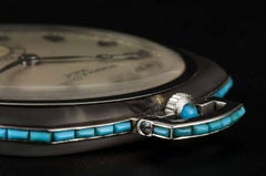 Rare 1920s Vacheron & Constantin Rock Crystal Turquoise Pocket Watch