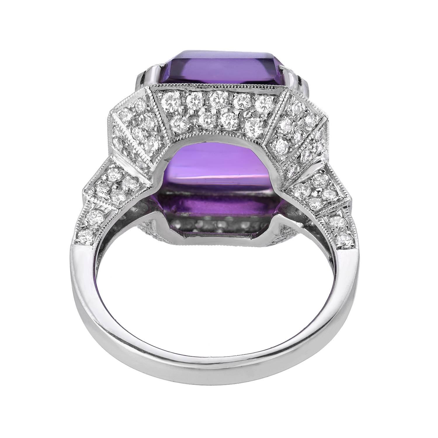 Women's or Men's Amethyst and Diamond Ring     