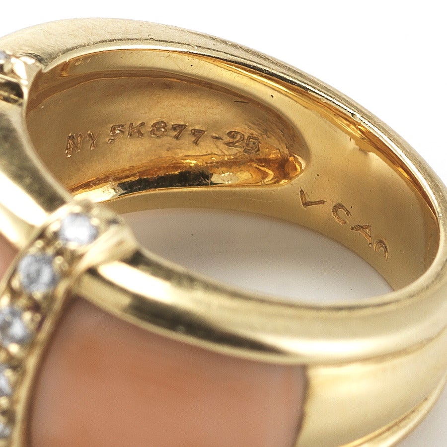 Van Cleef & Arpels Coral Diamond Gold Ring 1