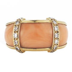 Van Cleef & Arpels Coral Diamond Gold Ring