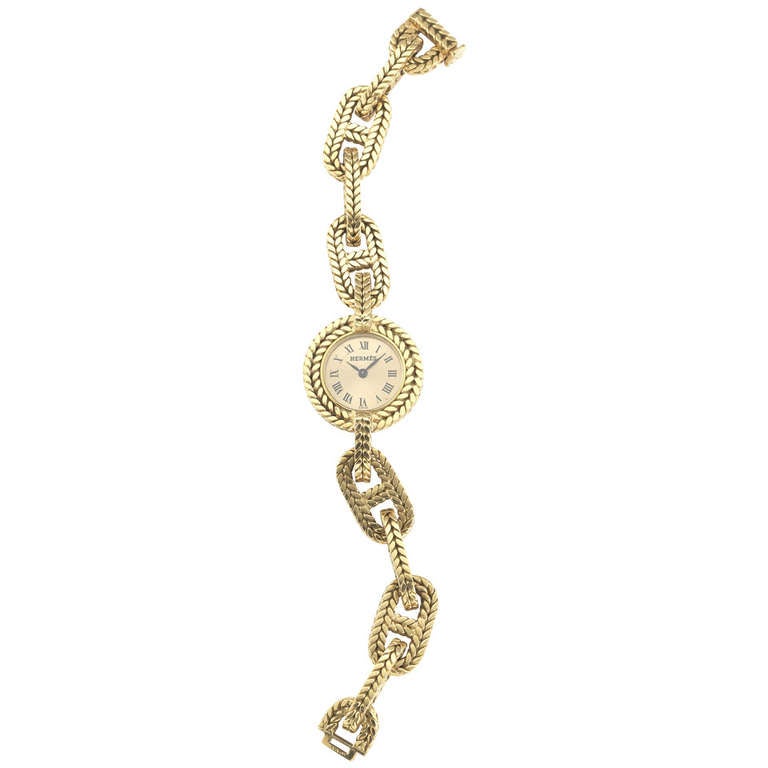 Hermes Yellow Gold Bracelet Watch