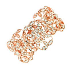 Kwiat 18k Pink Gold and Diamond Crochet Bracelet