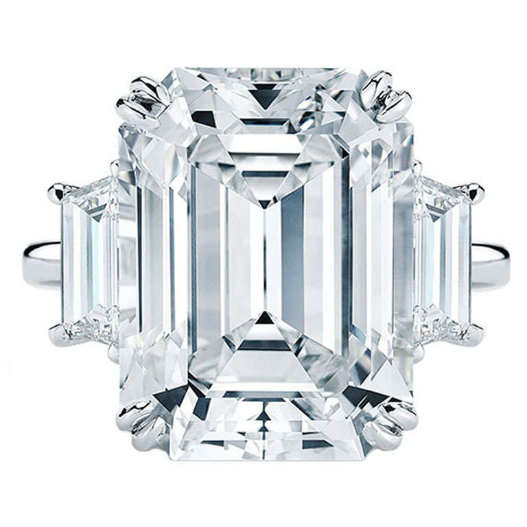 8.02 Carat D/VS2 GIA Certified Emerald Cut Diamond Engagement Ring