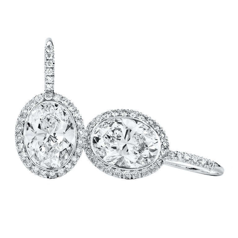 Diamond 6.65 Carat GIA Certified Silhouette Earrings