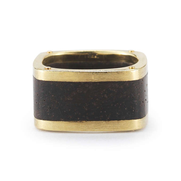 Cartier Dinh Van Wood and Gold Band In Excellent Condition In New York, NY