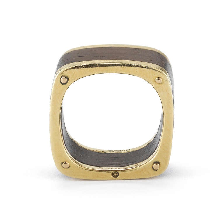 Women's Cartier Dinh Van Wood and Gold Band