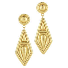 Lalaounis Hammered Gold Earrings