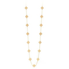 Van Cleef & Arpels Gold 20 Motif Alhambra Necklace