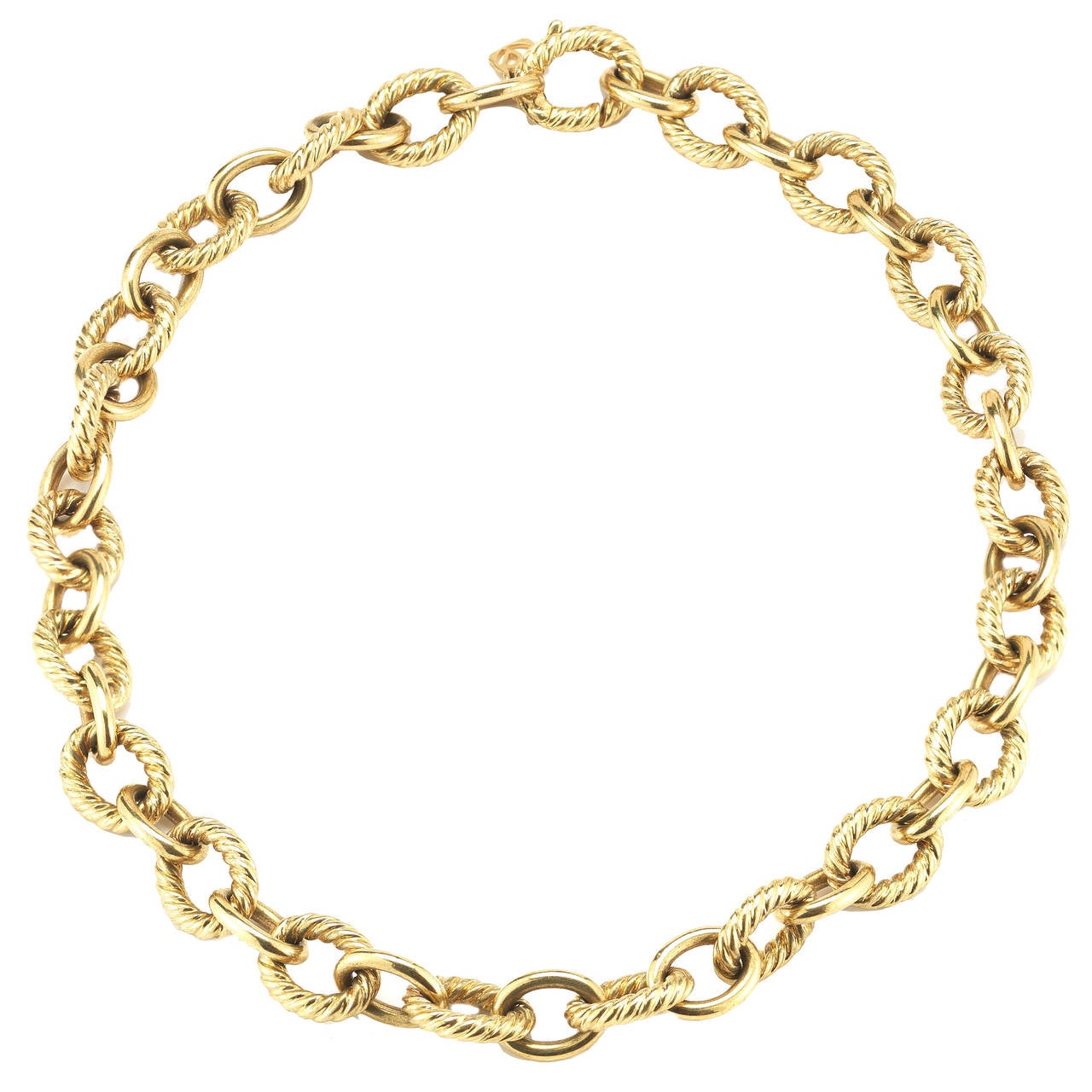 David Yurman Oval Large Gold Link Necklace
