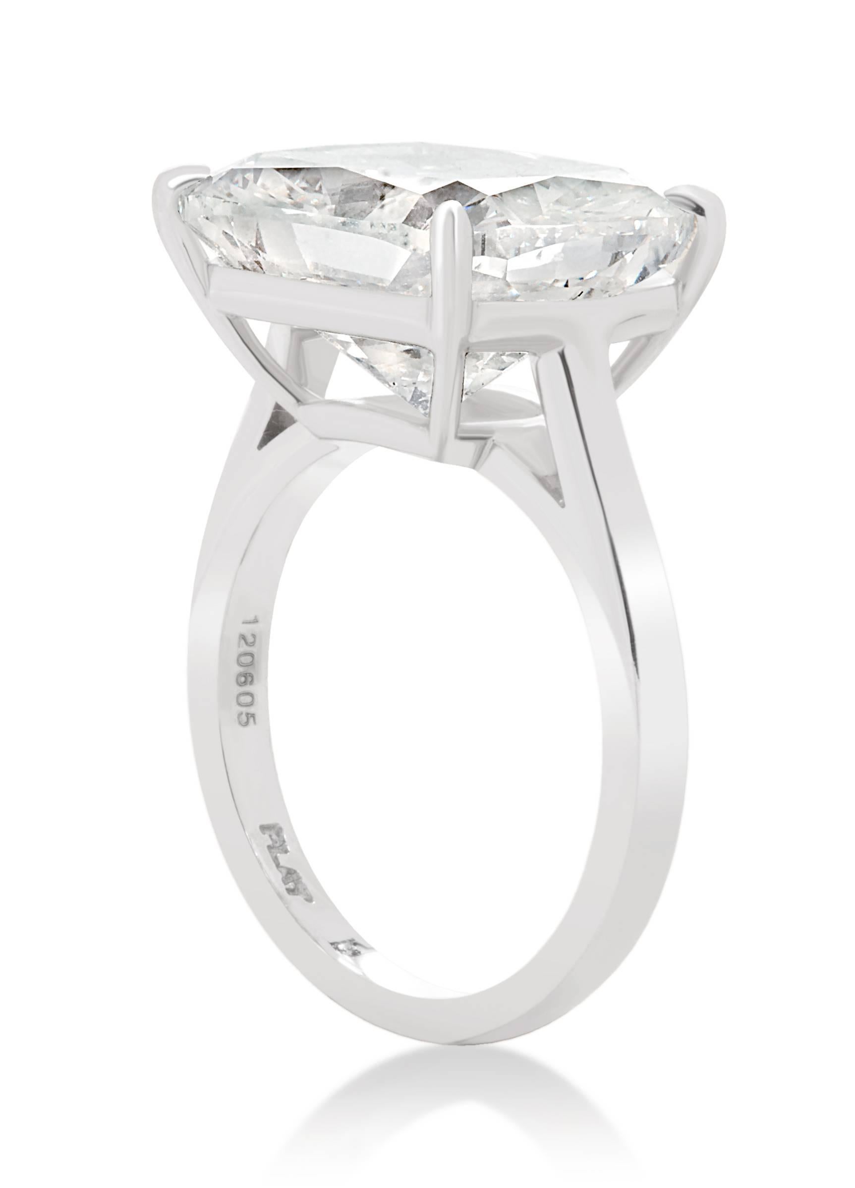 Set with a cushion-cut diamond, mounted in platinum

Weight of the diamond approximately 7.01 carats

Accompanied by report 2155731573 dated 23 October 2013 from the Gemological Institute of America (GIA) stating that the diamond is J color, SI