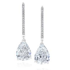 Important GIA Certified 5.92 Carat Pear Shape Diamond Platinum Hanging Earrings 12