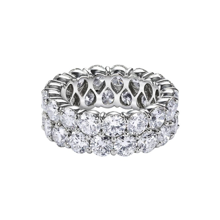 8.39 Carat Round Diamond Double Row Eternity Wedding Band