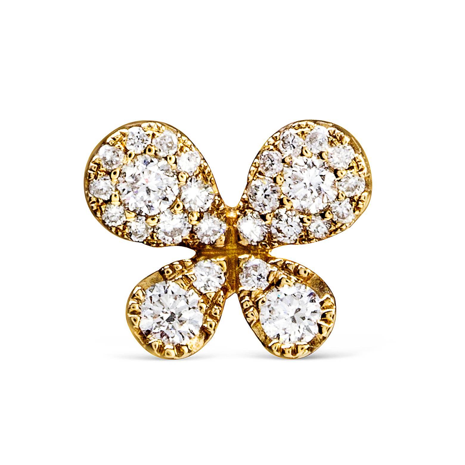 A gorgeous pair of stud earrings shaped like an elegant butterfly. Set with sparkling round diamonds weighing 0.39 carats total on 18k rose gold. 

Style available in different price ranges. Prices are based on your selection of the 4C’s (Carat,