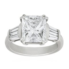 GIA Certified 5.03 Carat Princess Cut Diamond Engagement Ring