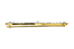 Antique 0.85 Carat Total Old European Cut Diamond Long Panel Brooch