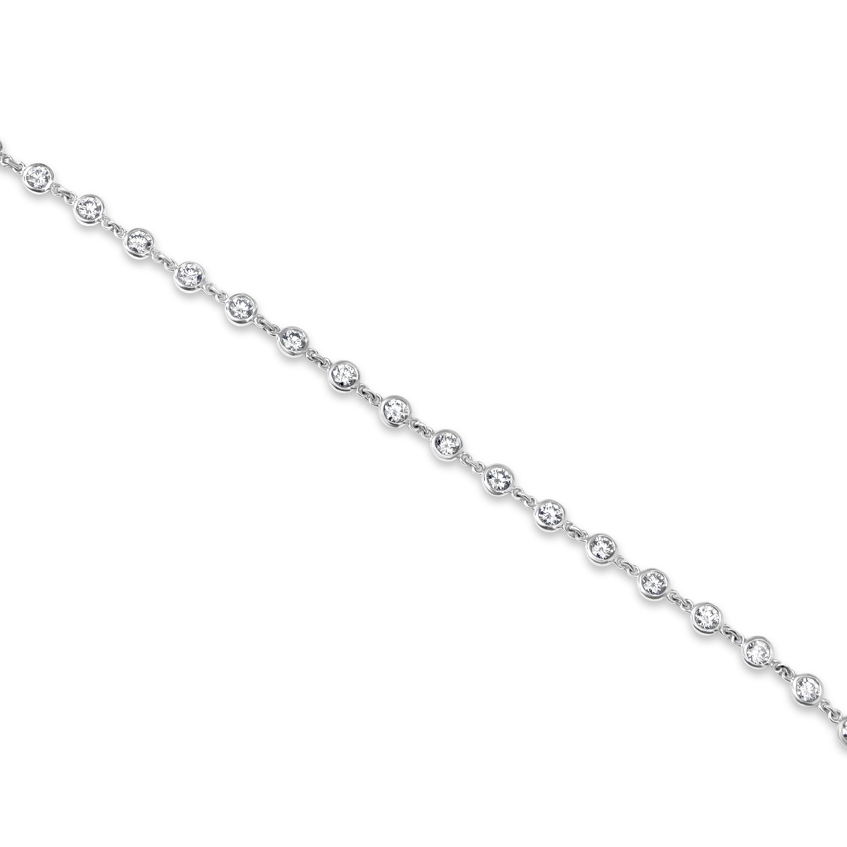 Modern Roman Malakov 2.87 Carat Diamonds by the Yard Bracelet in Platinum