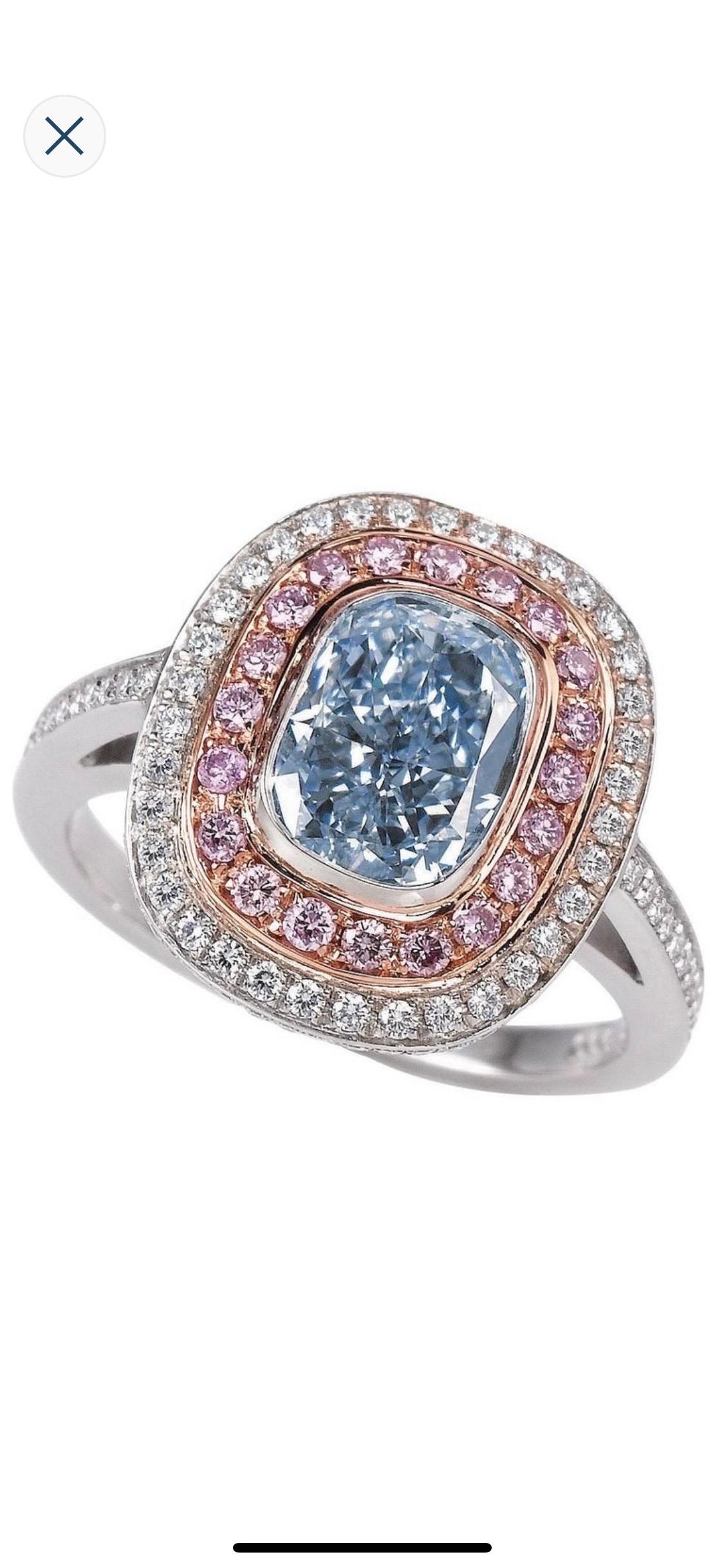 JewelsForum Zafiro Azul Ring Round Cut Blue Sapphire Crystal With 0.72  Carat Natural Diamond Engagement Rings (Colour HI Clarity I1-I2) |  Amazon.com