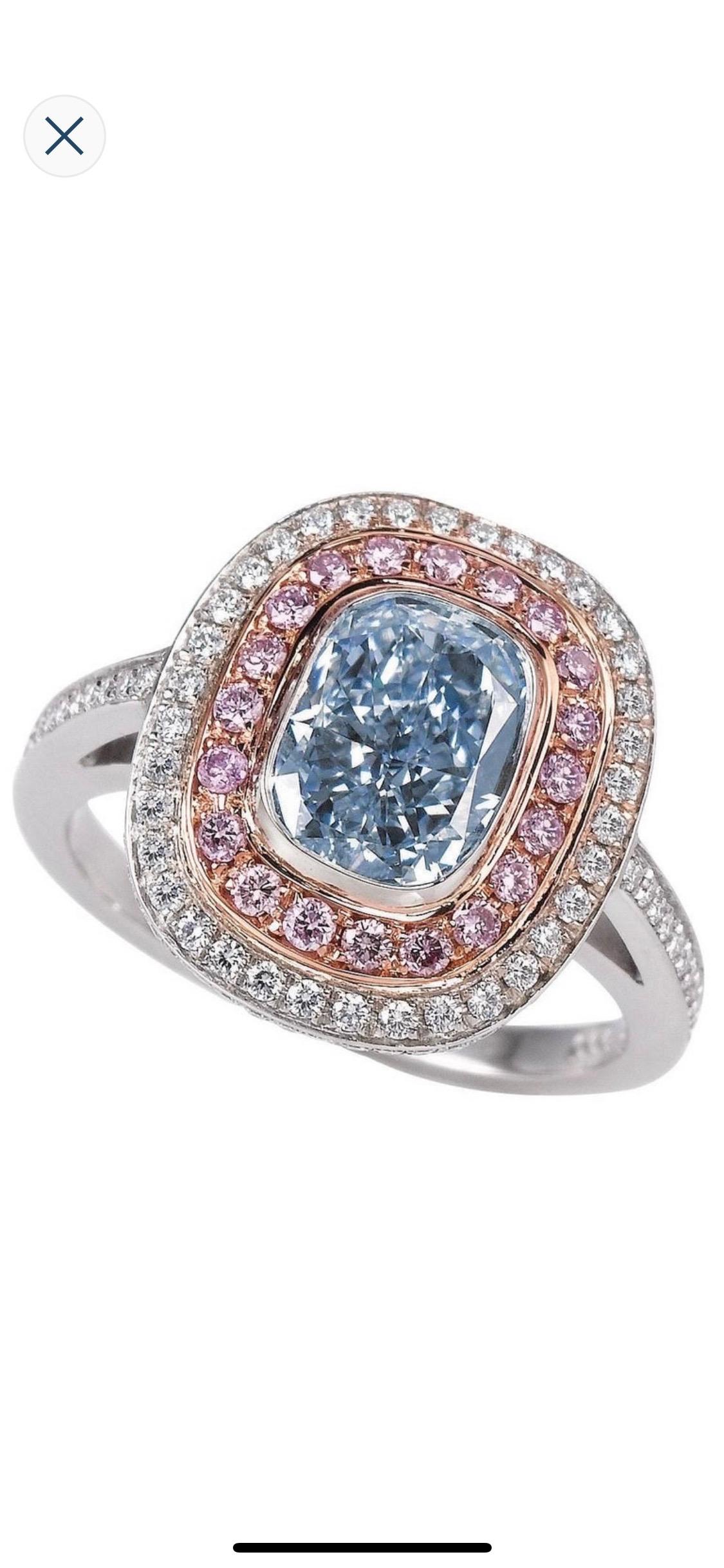 fancy light blue diamond ring