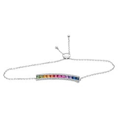 Roman Malakov 2.03 Carat Total Multi Color Sapphire and Diamond Fashion Bracelet