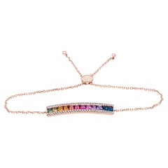 Roman Malakov 1.70 Carats Multi Color Sapphire with Diamond Fashion Bracelet