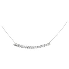 Roman Malakov Collar de moda con diamantes talla baguette de 3,01 quilates en oro blanco
