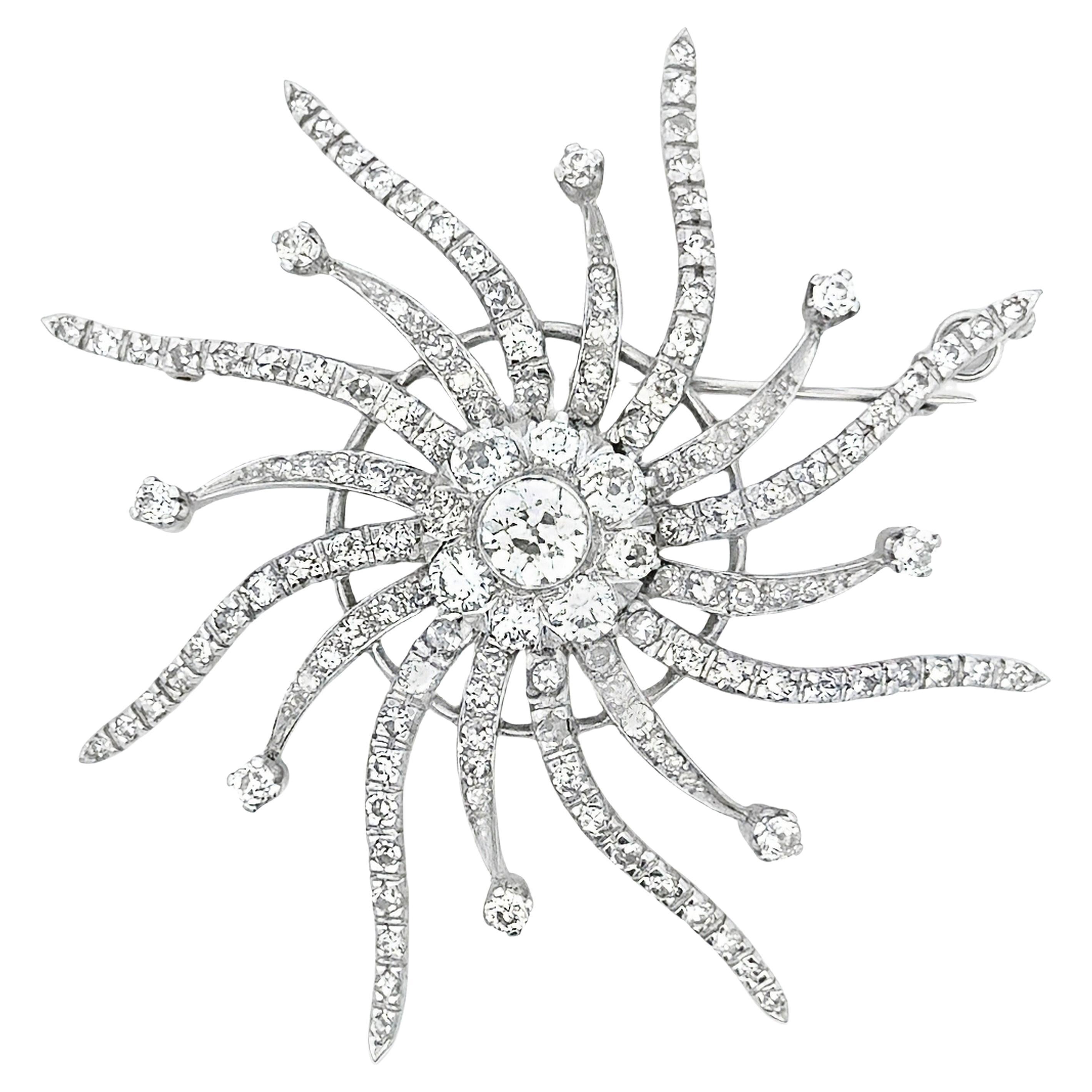 Antique Diamond Platinum Brooch