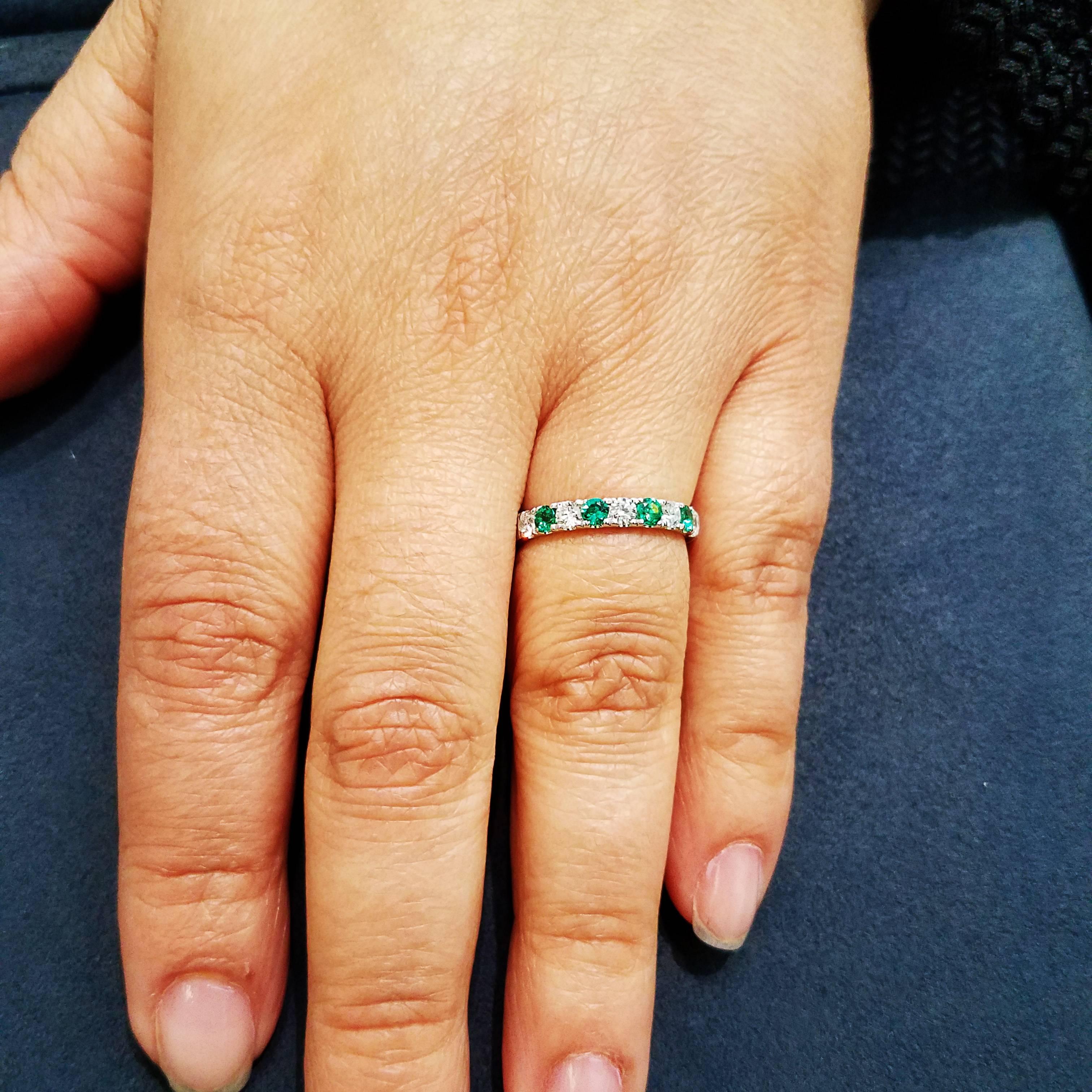 emerald and diamond wedding rings