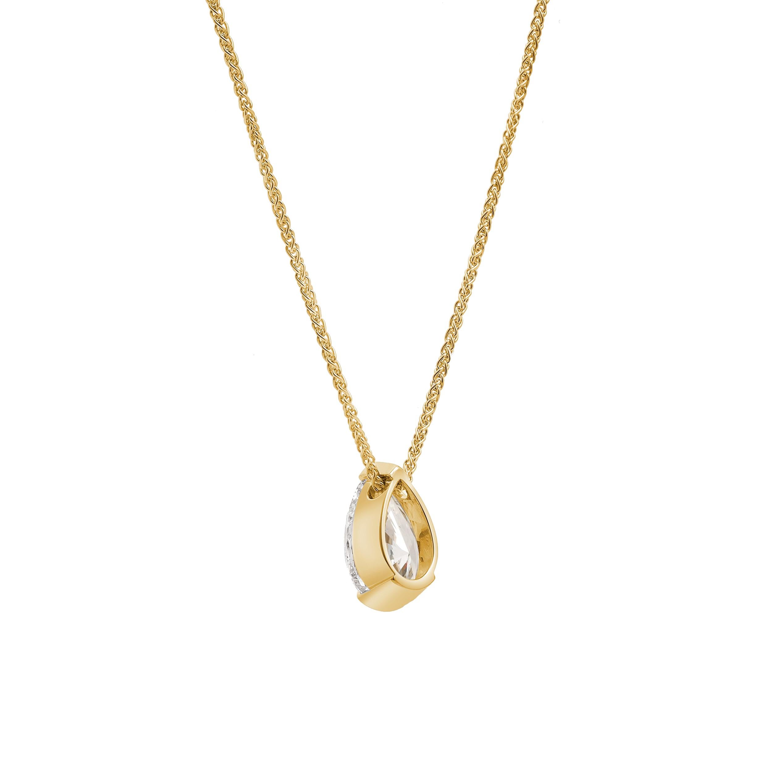 Contemporaneo Roman Malakov Diamonds, collana con solitario di diamanti a forma di pera, certificata GIA da 3,05 carati in vendita