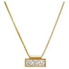 Roman Malakov 3.32 Carats Princess Cut Framed Diamond Pendant