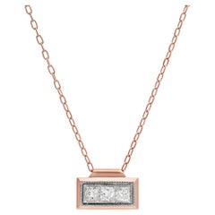 Roman Malakov 1.58 Carats Princess Cut Framed Diamond Pendant