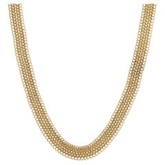 Five-Row Link Necklace in 14k Yellow Gold
