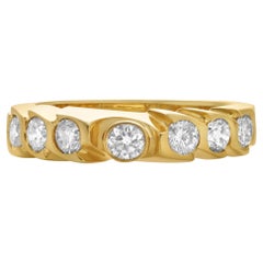 0.65 Carat Total Round Brilliant Cut Diamond Seven-Stone Wedding Band