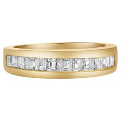 0.84 Carat Total Baguette Cut Diamond Wedding Band in Yellow Gold