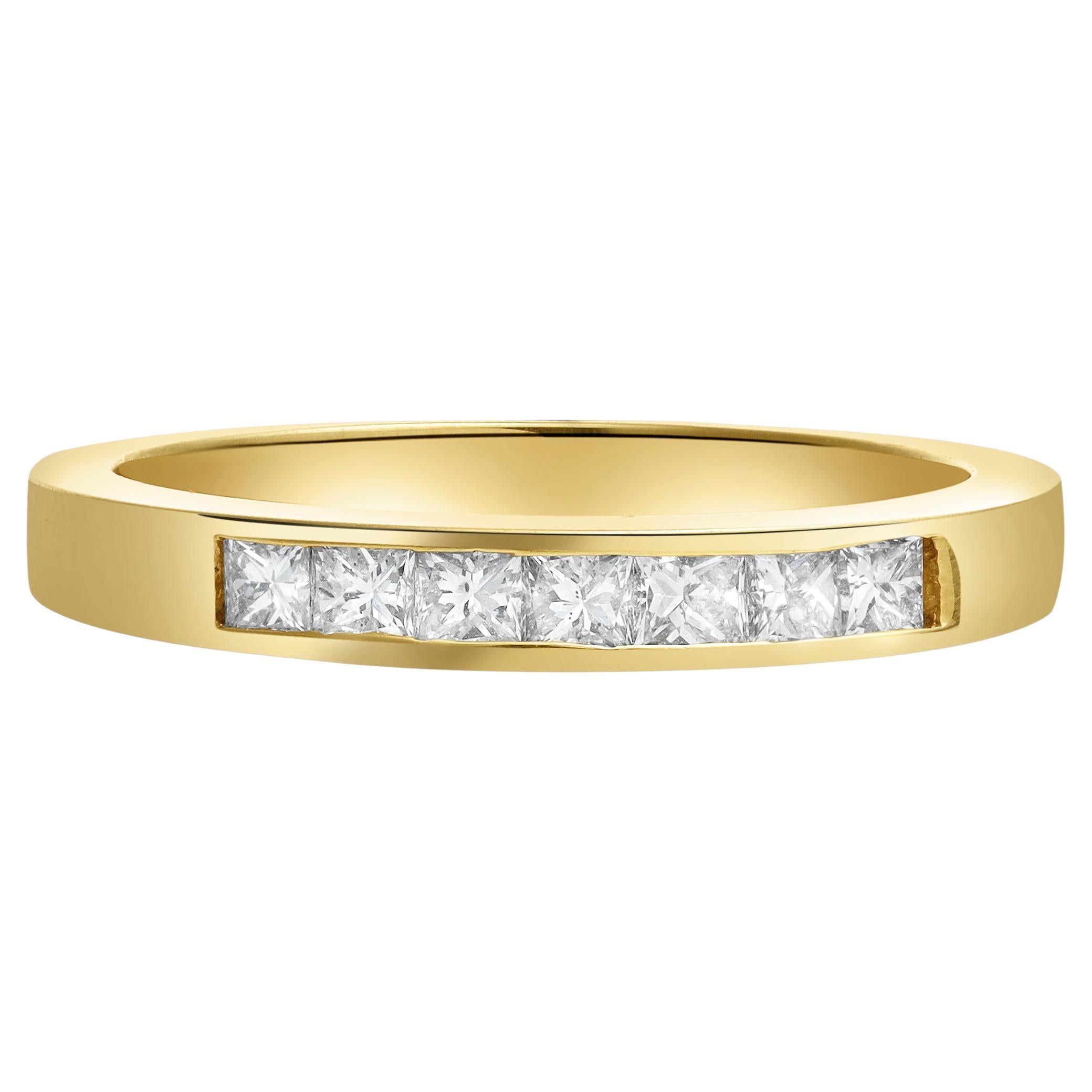 Roman Malakov Diamonds da 0,40 carati, taglio principessa, fascia nuziale a sette pietre con diamante