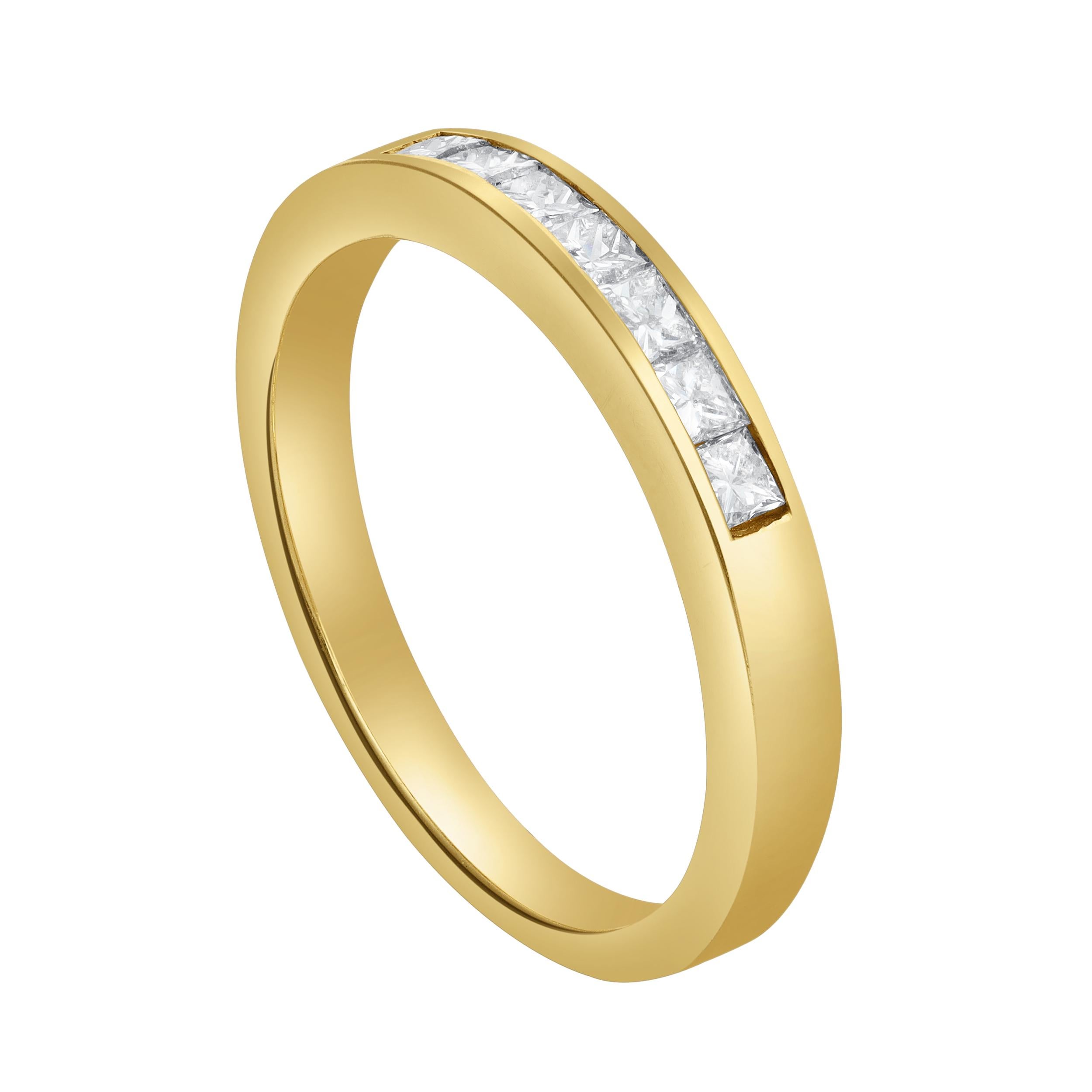Contemporaneo Roman Malakov Diamonds da 0,40 carati, taglio principessa, fascia nuziale a sette pietre con diamante in vendita