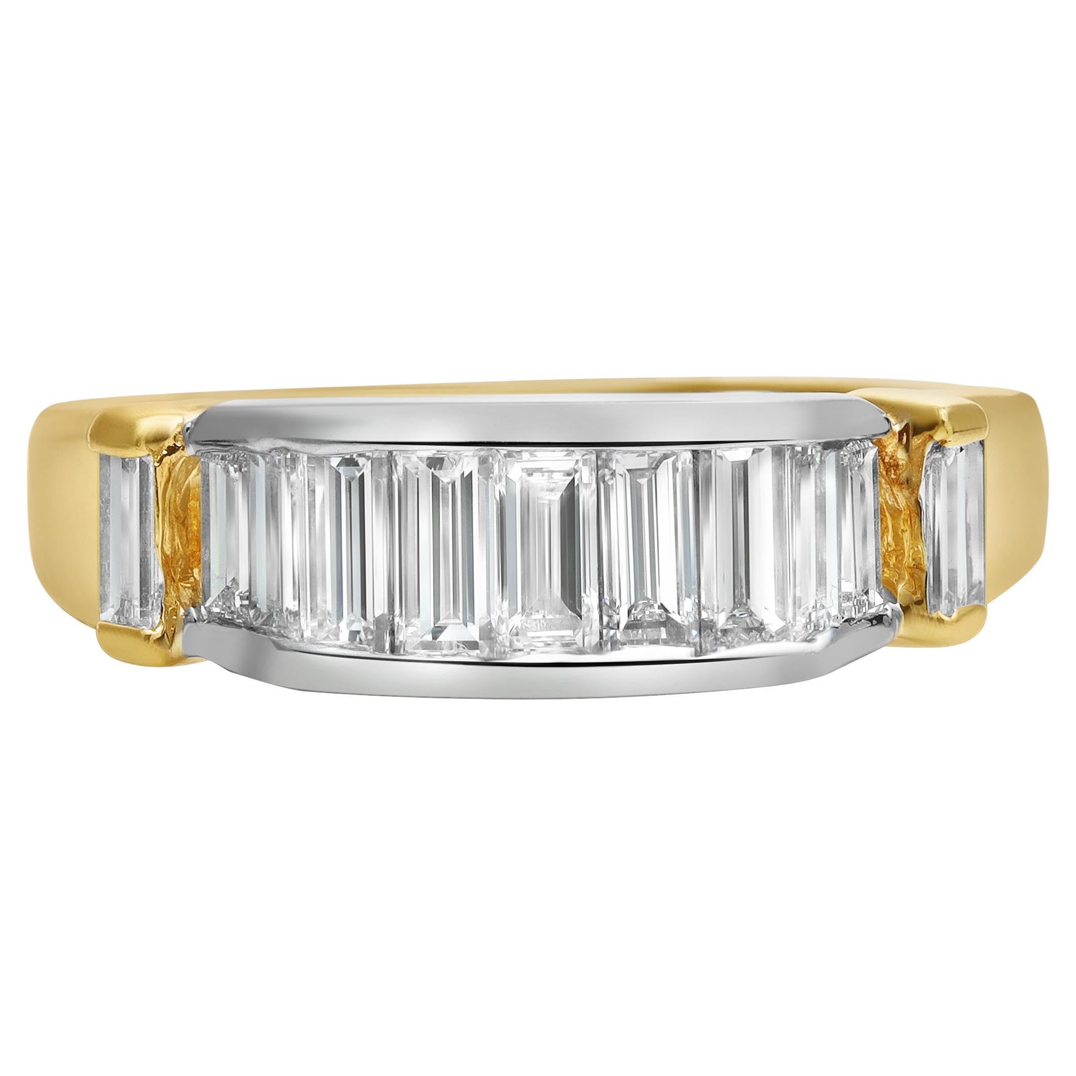 Roman Malakov Diamonds 1,25 carati taglio baguette in oro bicolore