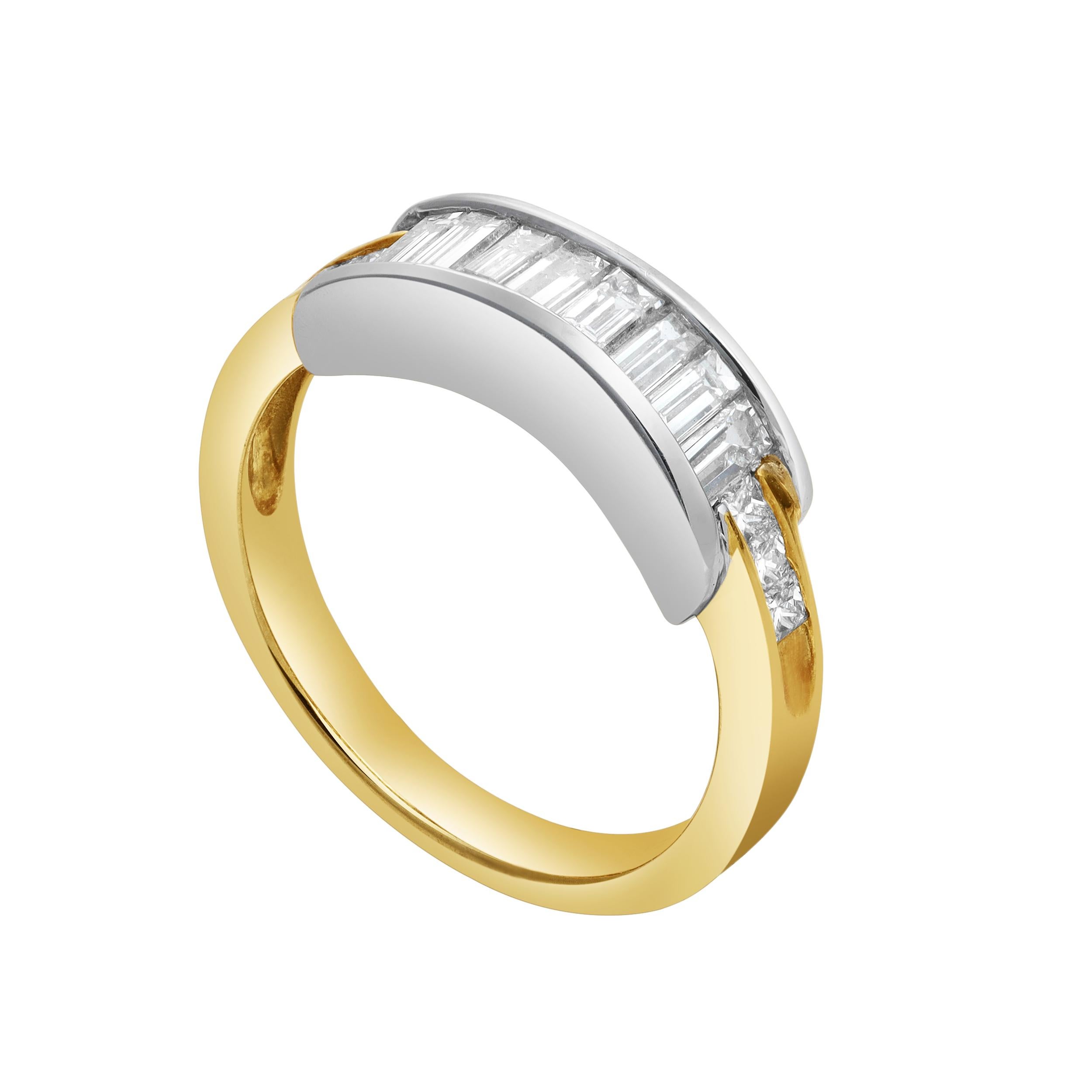 Roman Malakov 1.01 Karat Baguette & Prinzessinnenschliff Diamant Hochzeitsband (Zeitgenössisch) im Angebot