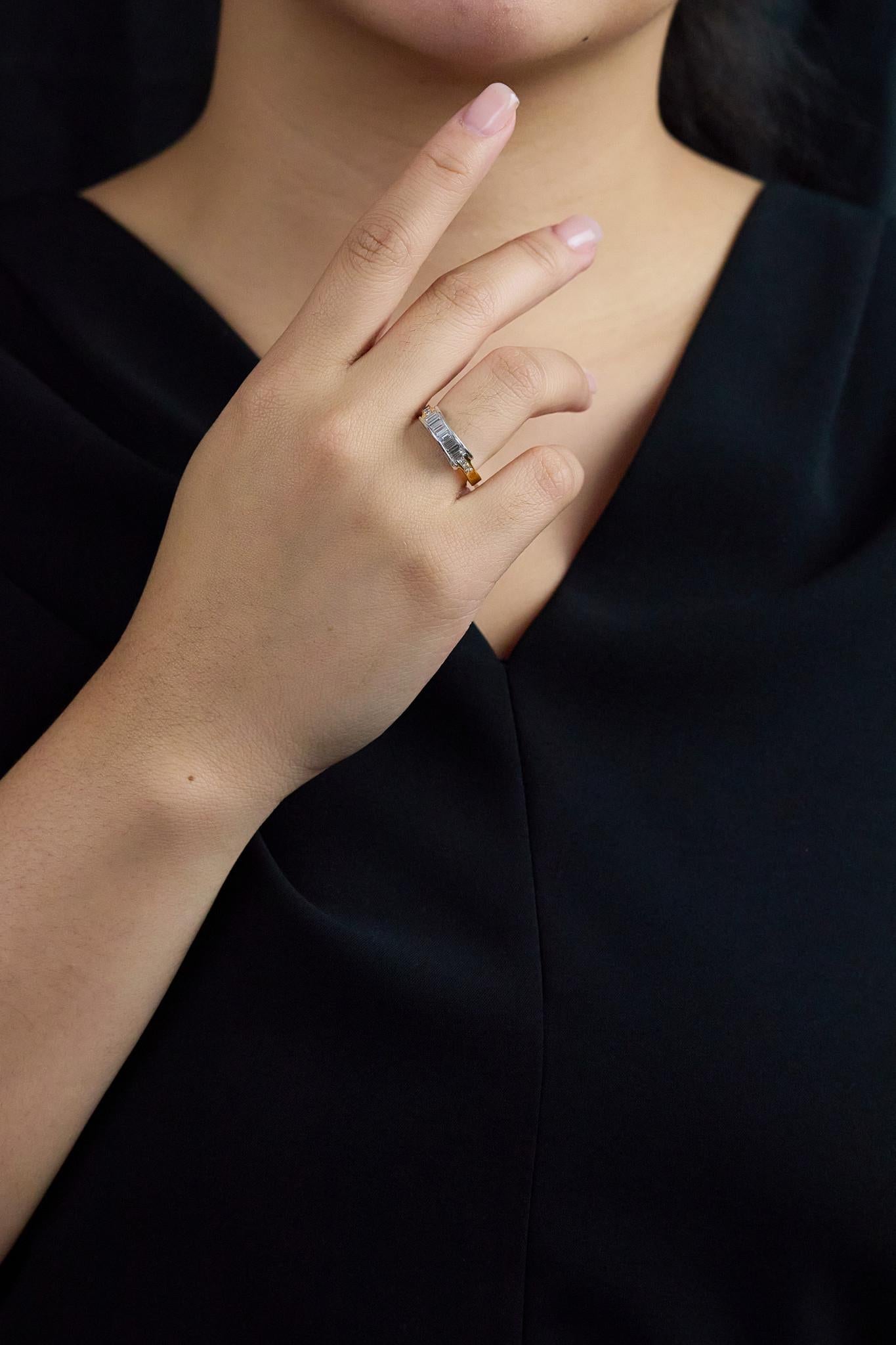 Roman Malakov 1.01 Karat Baguette & Prinzessinnenschliff Diamant Hochzeitsband im Zustand „Neu“ im Angebot in New York, NY