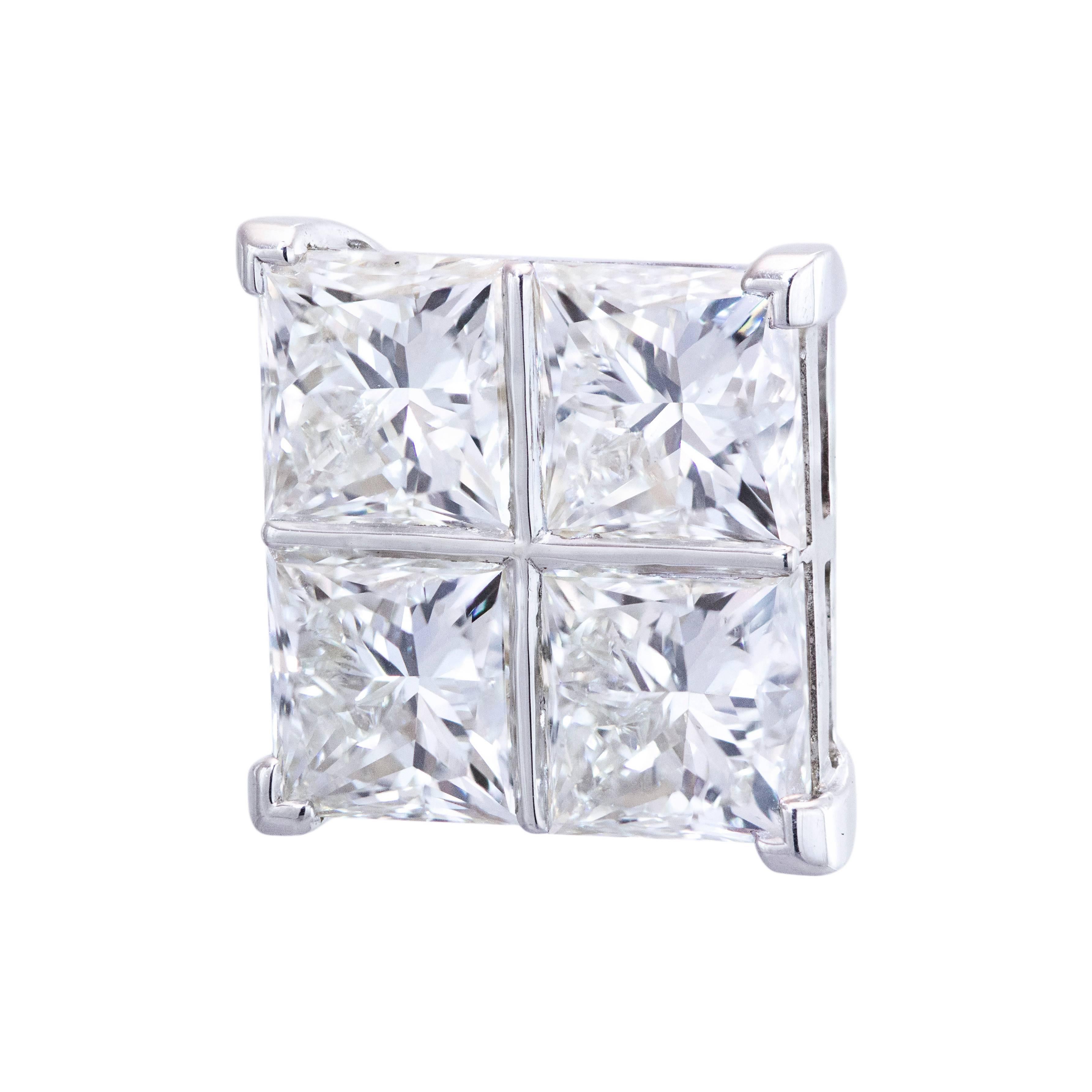 8.17 Carat Diamond White Gold Cluster Earrings In New Condition In New York, NY