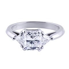 GIA Certified Radiant Cut Diamond Three-Stone Engagement Ring 3
