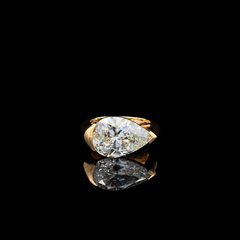 Roman Malakov GIA 8.00 Ct Pear Shape Diamond East-West Solitaire Engagement Ring