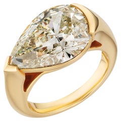 Roman Malakov GIA 8.00 Ct Pear Shape Diamond East-West Solitaire Engagement Ring