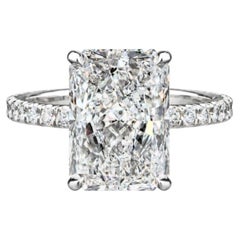 Roman Malakov GIA 5.02 Carat Radiant-Cut Diamond Engagement Ring in Platinum
