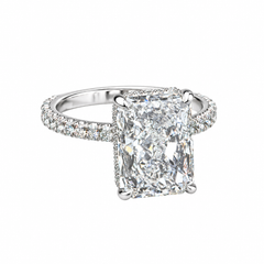 Roman Malakov GIA 5.02 Carat Radiant-Cut Diamond Engagement Ring in Platinum