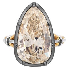 Roman Malakov GIA Certified 9.10 Total carat Antique Pear Shaped Diamond Rind