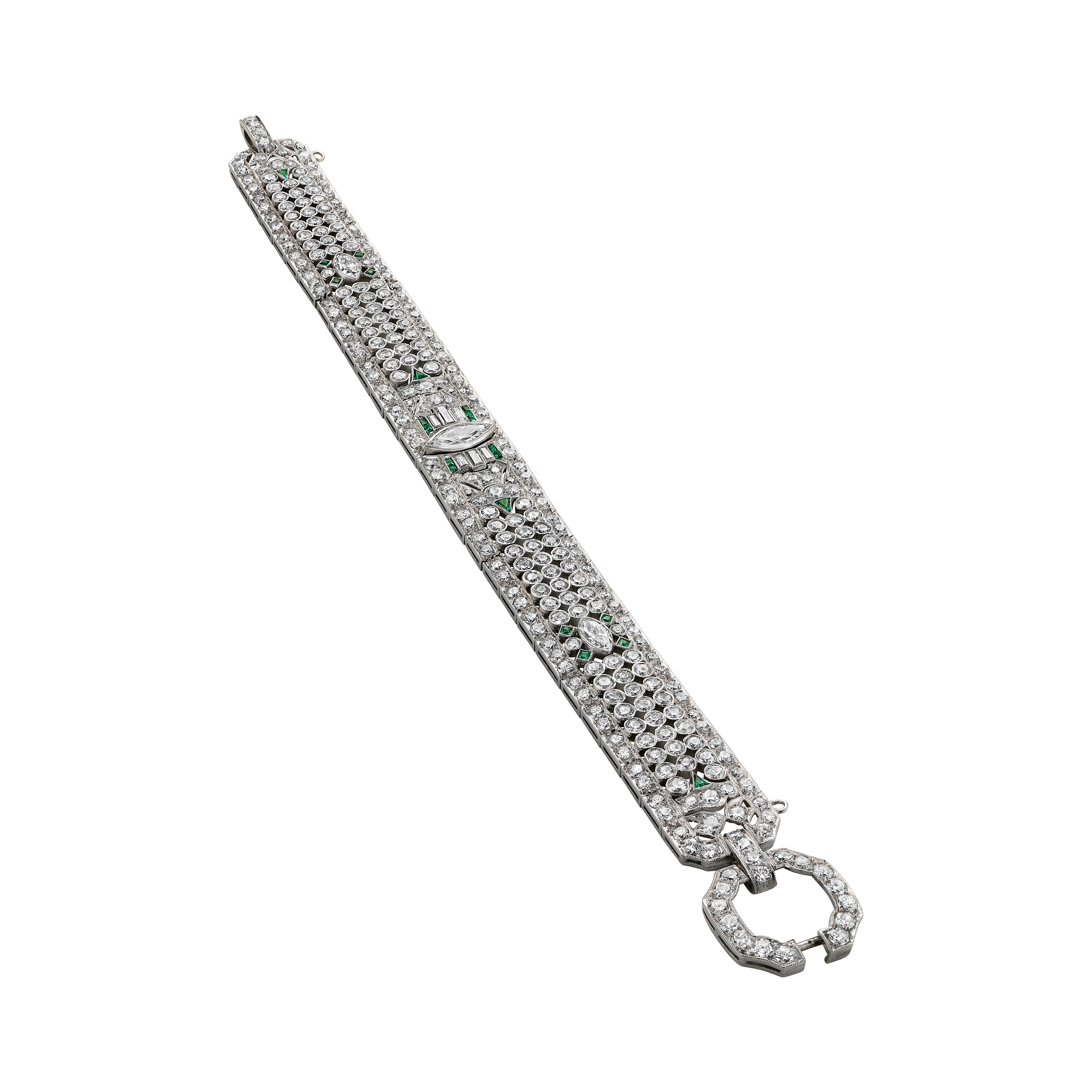 Magnificent 48.15 All Round and Emerald Cut Diamond Bracelet For Sale